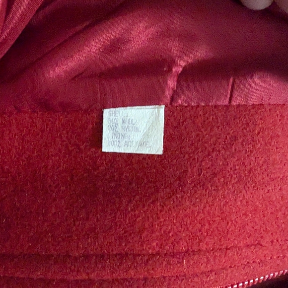 Vintage 70’s JOFELD red coat Size S two front pockets - Picture 3 of 4